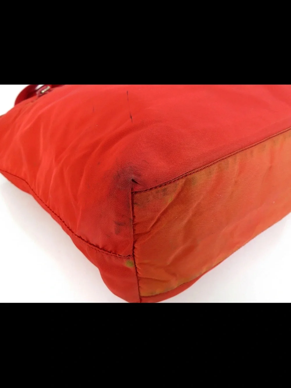 Prada Orange-Red Nylon Tote Bag